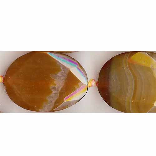 BROWN CLOUDY AGATE 25X30MM F. FLAT OVAL